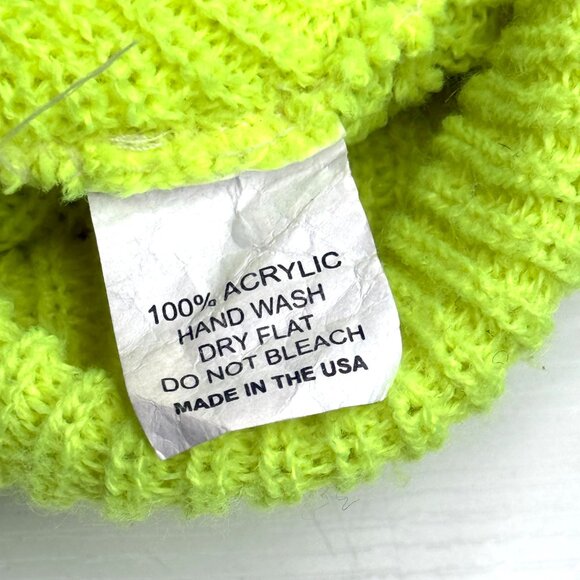 RIPNDIP Lord Nermal Ribbed Knit Stretch Cuff Beanie Unisex Highlighter Green - Picture 4 of 4